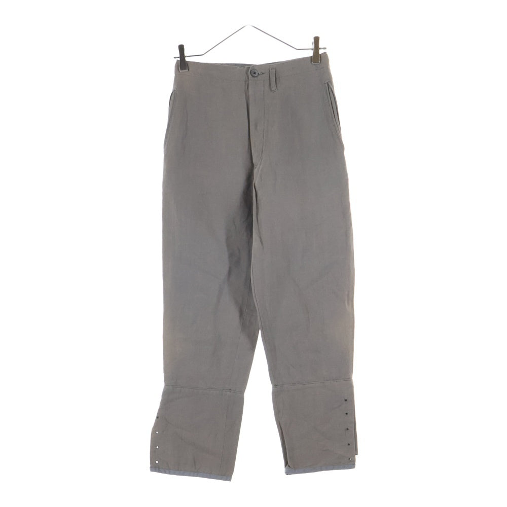 DRIES VAN NOTEN(ドリスヴァンノッテン) リネンスリットロングパンツ チャコールグレー