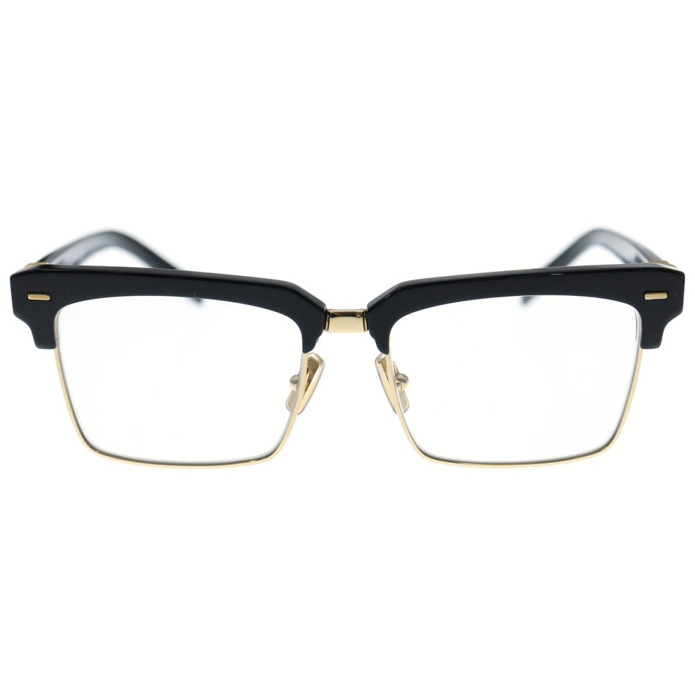 miumiu(ミュウミュウ) ハーフリム ロゴフレームサングラス 眼鏡 アイウェア ブラック/ゴールド SMU10Z レディース