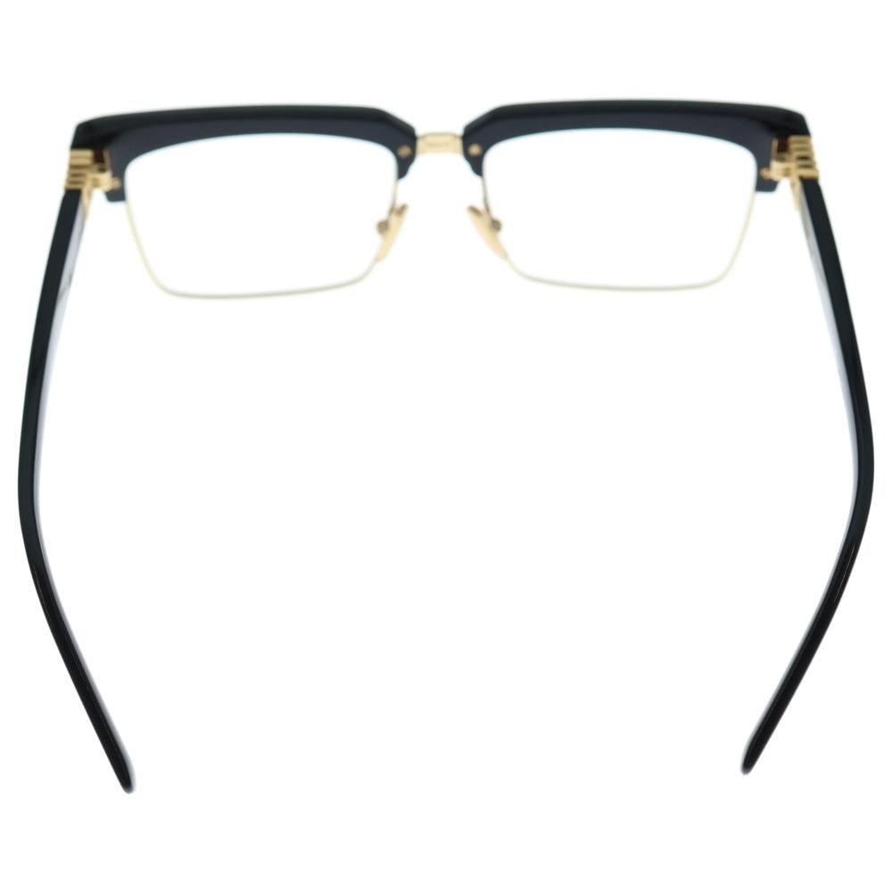 miumiu(ミュウミュウ) ハーフリム ロゴフレームサングラス 眼鏡 アイウェア ブラック/ゴールド SMU10Z レディース