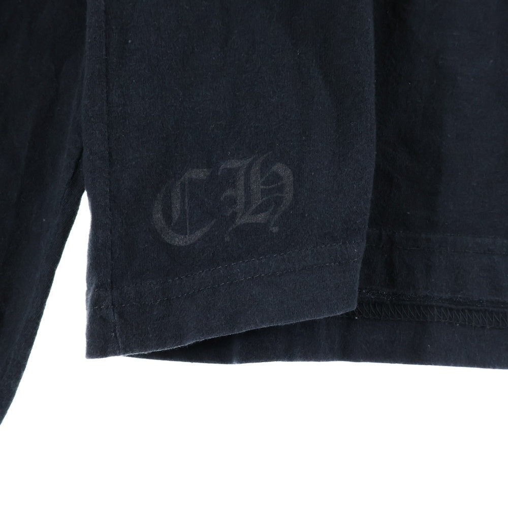 CHROME HEARTS(クロムハーツ) 袖ファイヤープリント 長袖Tシャツカットソー ブラック