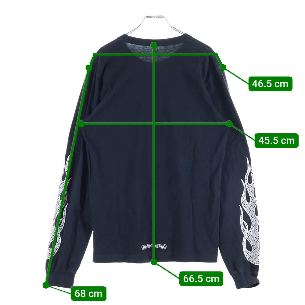 CHROME HEARTS(クロムハーツ) 袖ファイヤープリント 長袖Tシャツ