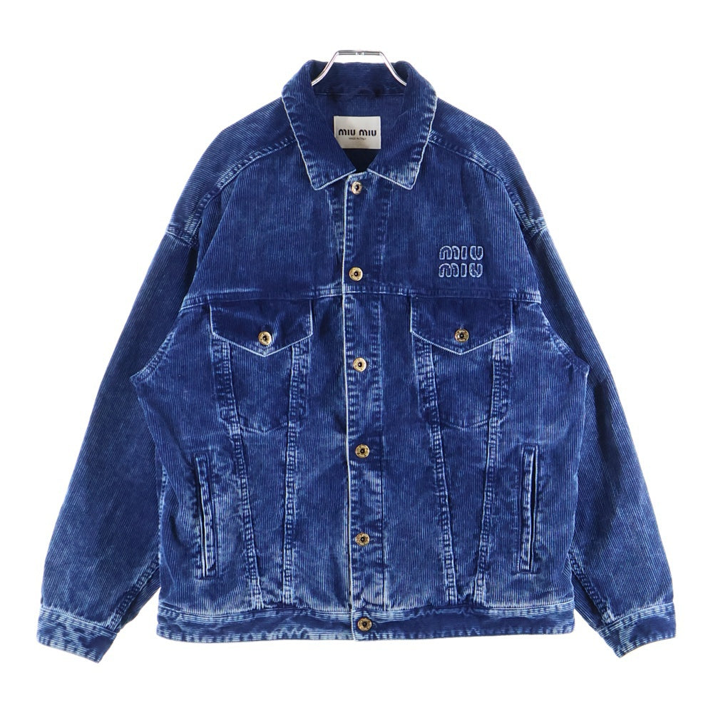 miumiu(ミュウミュウ) コーデュロイ トラッカージャケット インディゴ AMM1 2023 1285