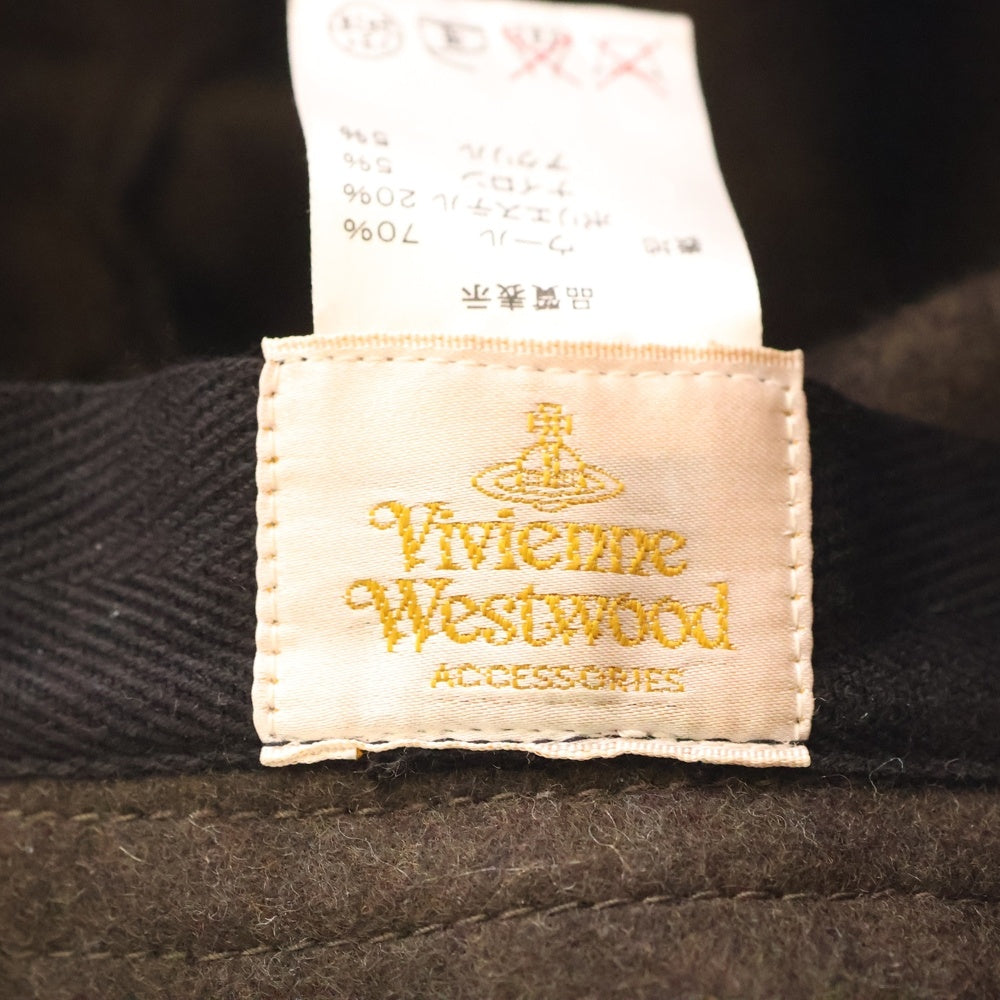Vivienne Westwood(ヴィヴィアンウエストウッド) オーブロゴ ウールリボンバケットハット 帽子 ブラウン