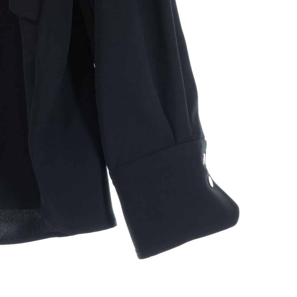 CULLNI(クルニ) 25SS Dry Double Satin Asymmetrical Long Sleeve Shirt アシンメトリー 長袖シャツ ブラック25-SS-014B