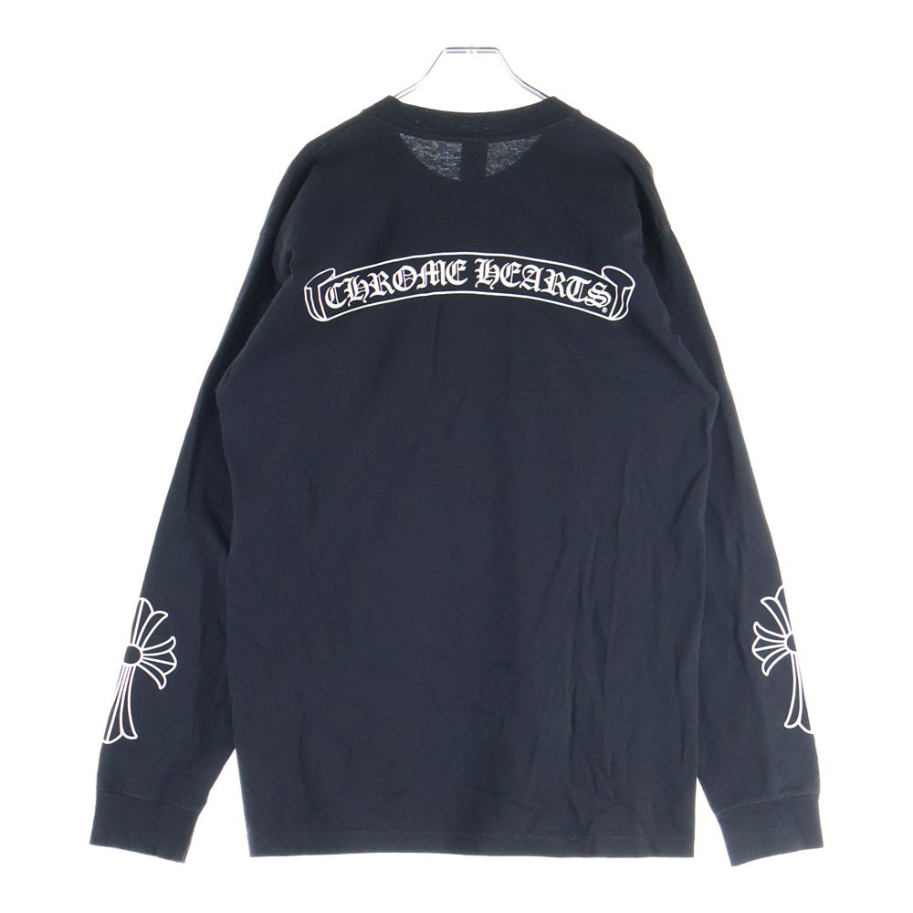 CHROME HEARTS(クロムハーツ) OLD フロントホースシュー バックスクロールラベル 袖スモールCHプリント 長袖Tシャツカットソー ブラック