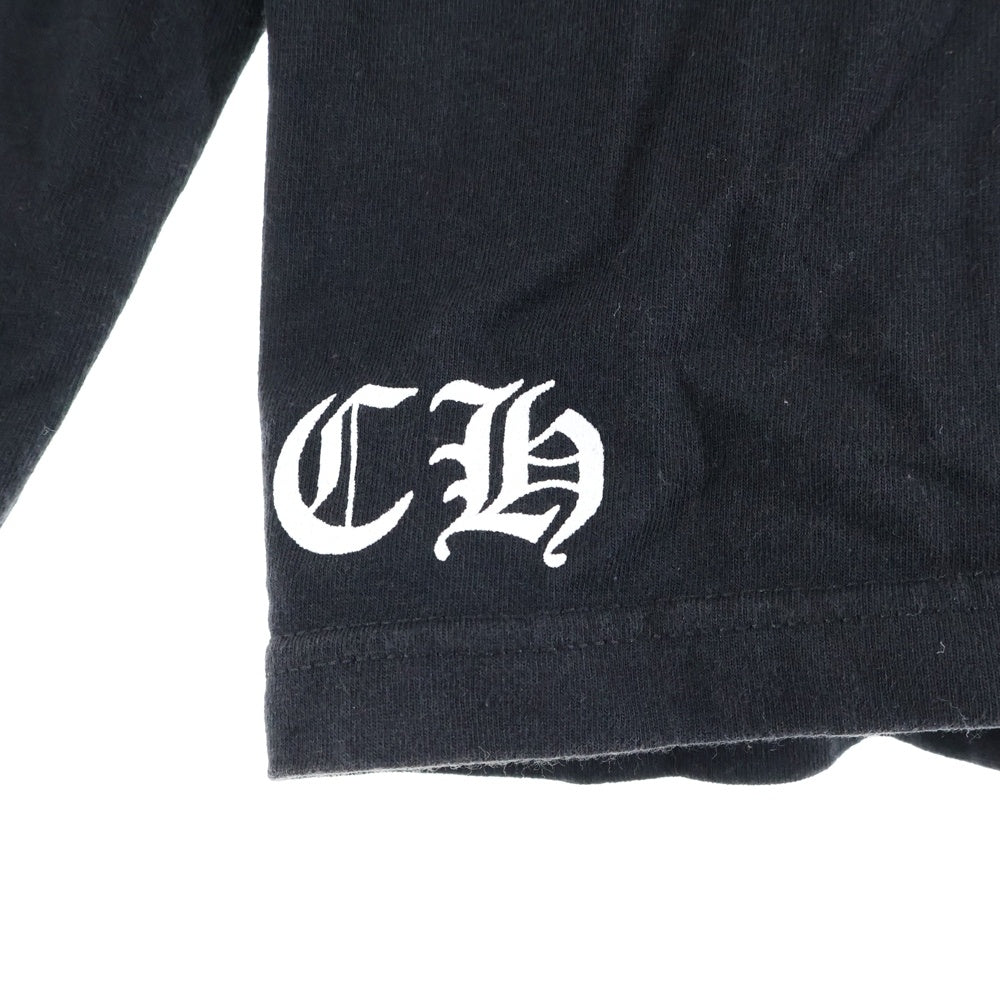 CHROME HEARTS(クロムハーツ) OLD フロントホースシュー バックスクロールラベル 袖スモールCHプリント 長袖Tシャツカットソー ブラック