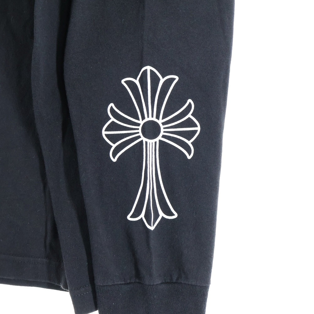 CHROME HEARTS(クロムハーツ) OLD フロントホースシュー バックスクロールラベル 袖スモールCHプリント 長袖Tシャツカットソー ブラック
