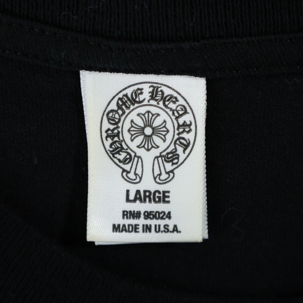 CHROME HEARTS(クロムハーツ) OLD フロントホースシュー バックスクロールラベル 袖スモールCHプリント 長袖Tシャツカットソー ブラック