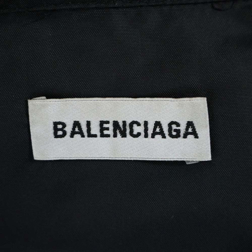 BALENCIAGA(バレンシアガ) 18AW フロントロゴデニム切替 ナイロントラックジャケット ブラック 529213 TBQ03