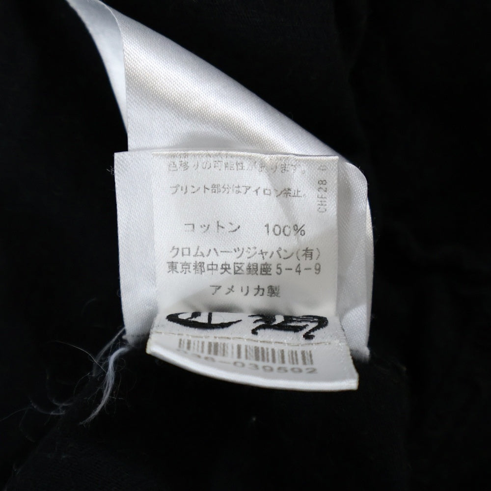 CHROME HEARTS(クロムハーツ) バックスクロールラベルプリント 胸ポケット 半袖Tシャツ カットソー ブラック