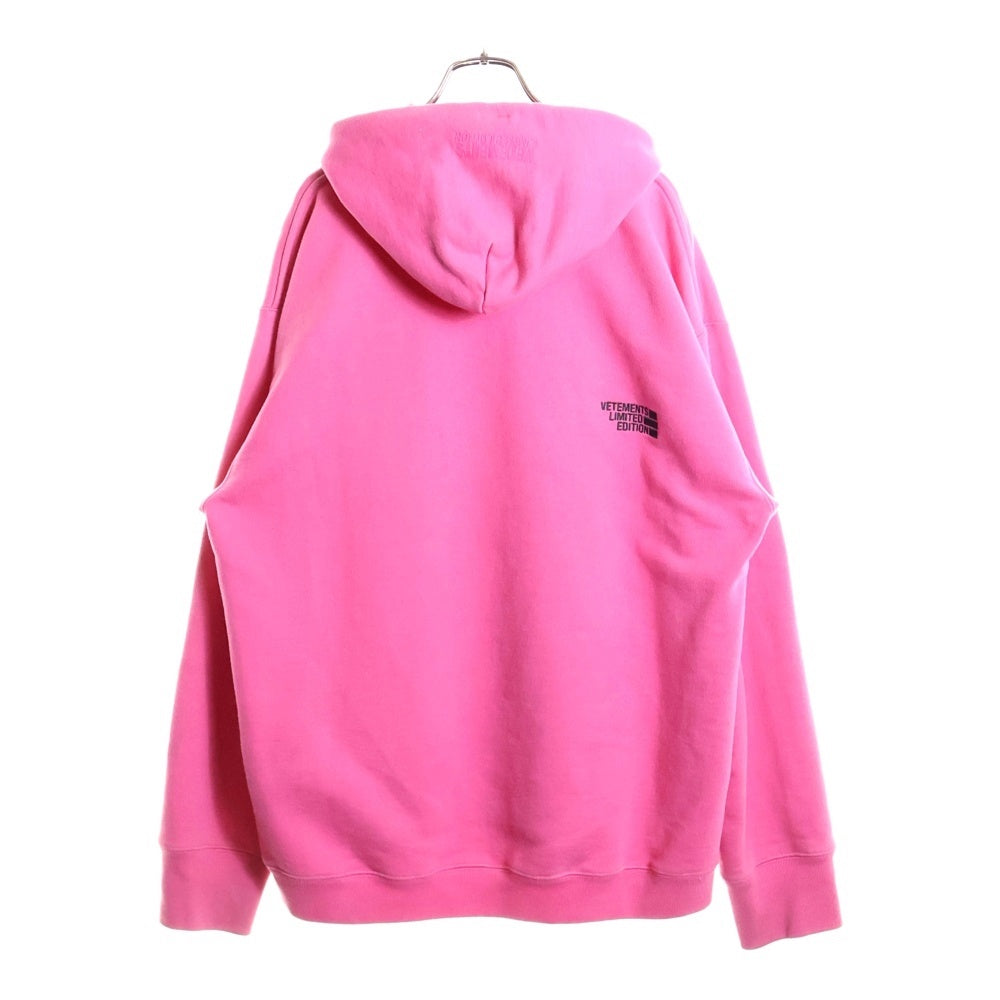 VETEMENTS(ヴェトモン) LIMITED EDITION LOGO HOODIE リミテッドエディション ロゴフーディー パーカー ピンク UE51TR730P