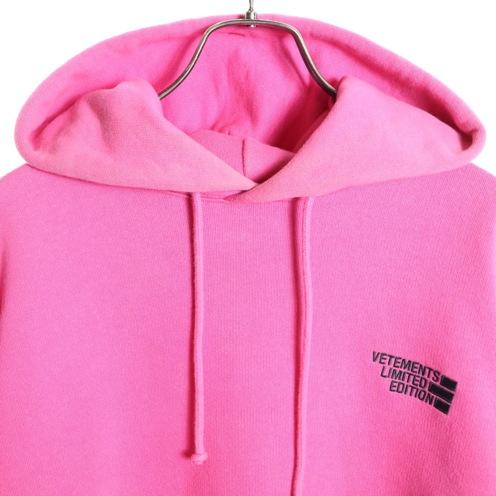 VETEMENTS(ヴェトモン) LIMITED EDITION LOGO HOODIE リミテッドエディション ロゴフーディー パーカー ピンク UE51TR730P