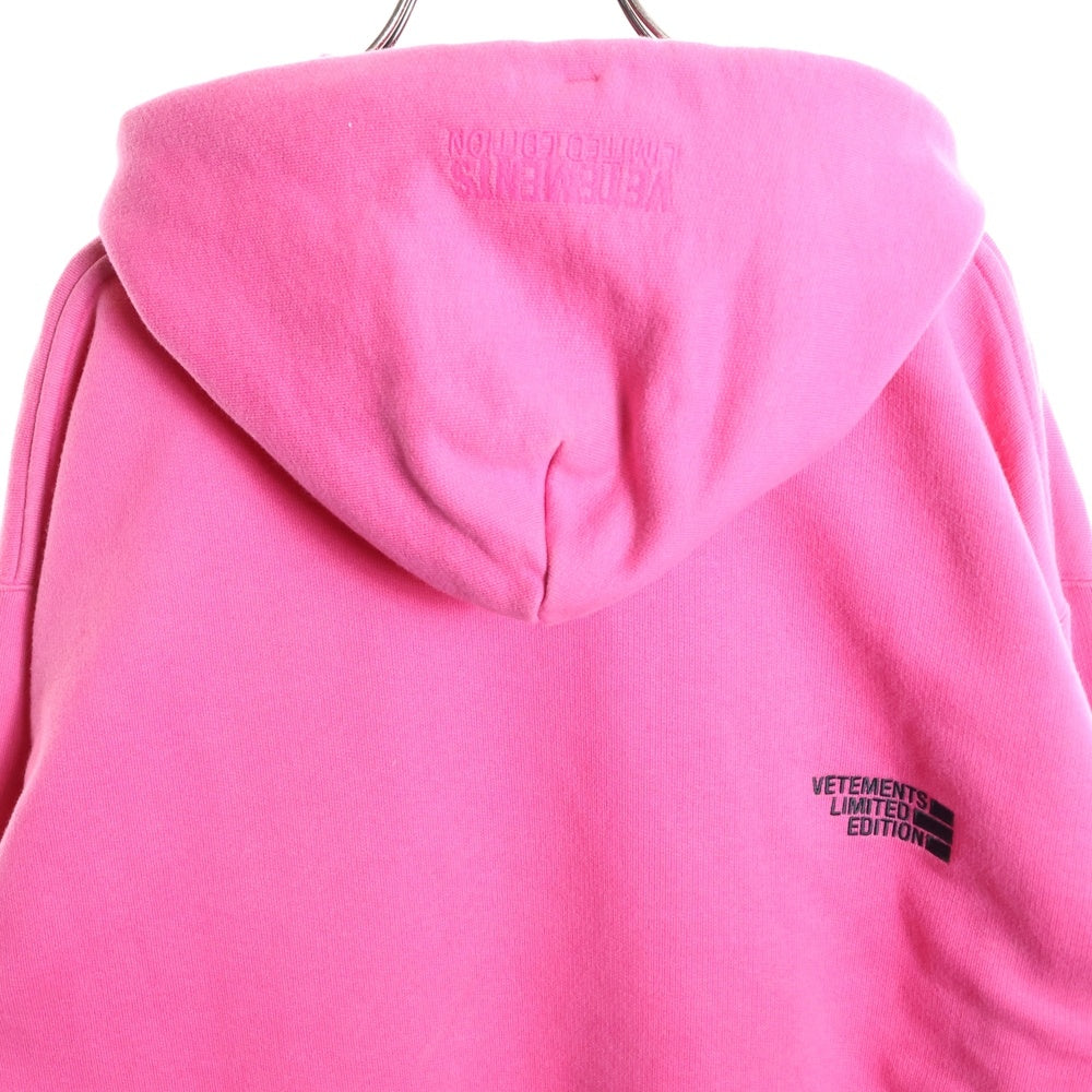 VETEMENTS(ヴェトモン) LIMITED EDITION LOGO HOODIE リミテッドエディション ロゴフーディー パーカー ピンク UE51TR730P