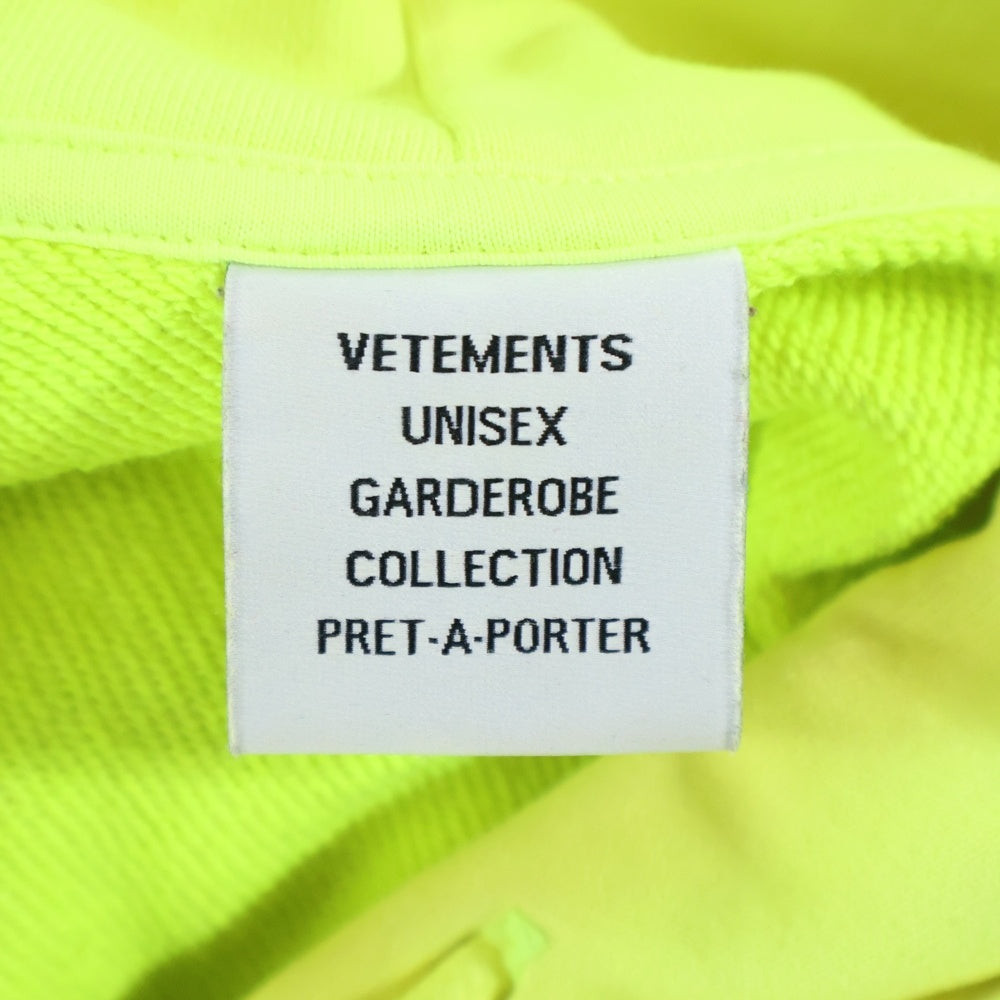 VETEMENTS(ヴェトモン) 21AW BLACK LABEL Logo Hoodie ロゴフーディー パーカー イエロー UA52TR900Y