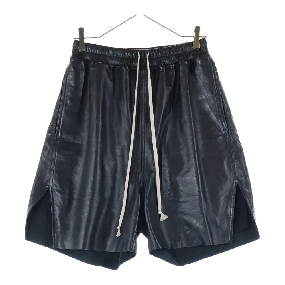 Rick Owens(リックオウエンス) BOXERS SHORTS ボクサーショーツ レザーハーフパンツ ブラック RU02E1397