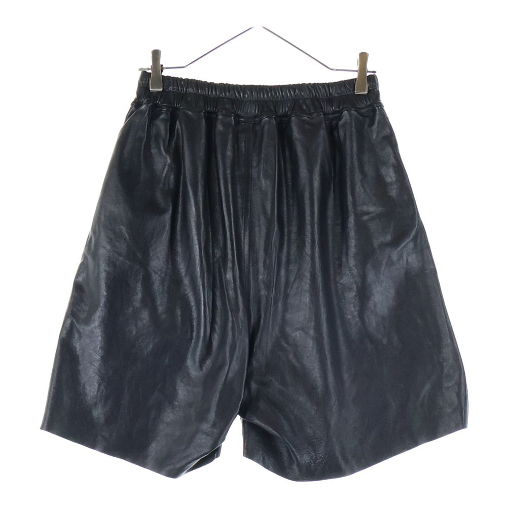 Rick Owens(リックオウエンス) BOXERS SHORTS ボクサーショーツ レザーハーフパンツ ブラック RU02E1397