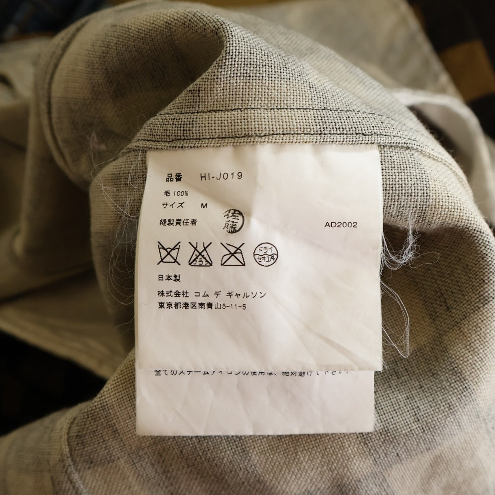 COMME des GARCONS HOMME(コムデギャルソンオム) AD2002 田中オム期 ブロックチェックドットテーラードジャケット HI-J019 ブラウン