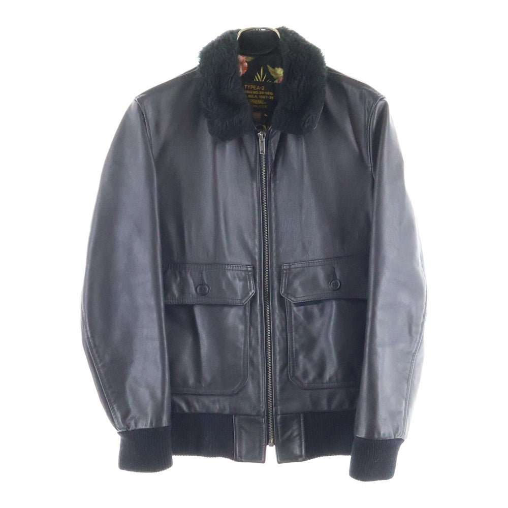 SUPREME(シュプリーム) 12SS×Schott A2 フライトレザージャケット ブラック