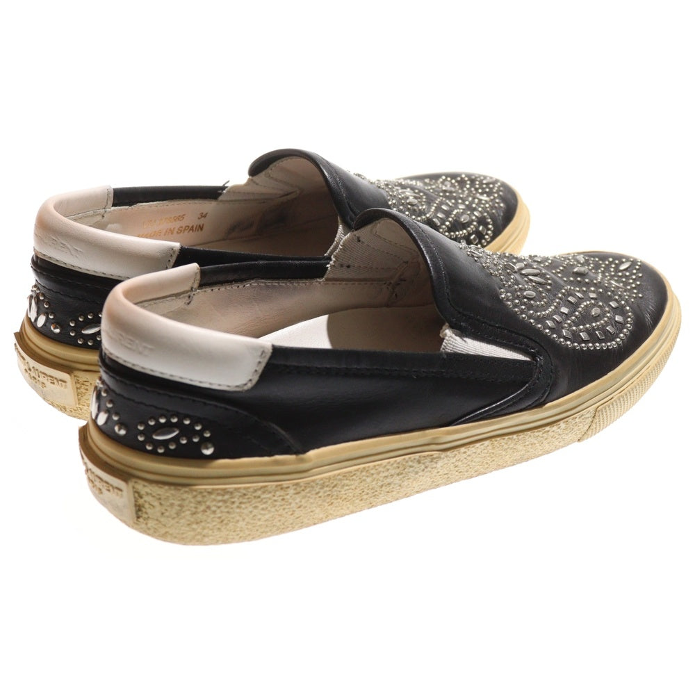 SAINT LAURENT PARIS(サンローランパリ) Skate Bandana Studded Leather Sneakers スタッズバンダナモチーフレザースリッポン スニーカー レディース VU376565