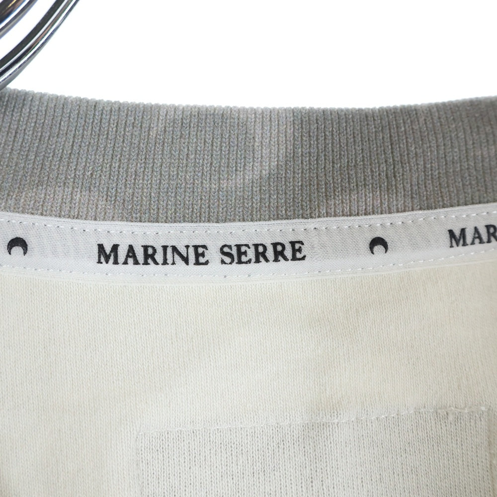 MARINE SERRE(マリーン セル) クルーネック半袖Tシャツカットソー グレー レディース