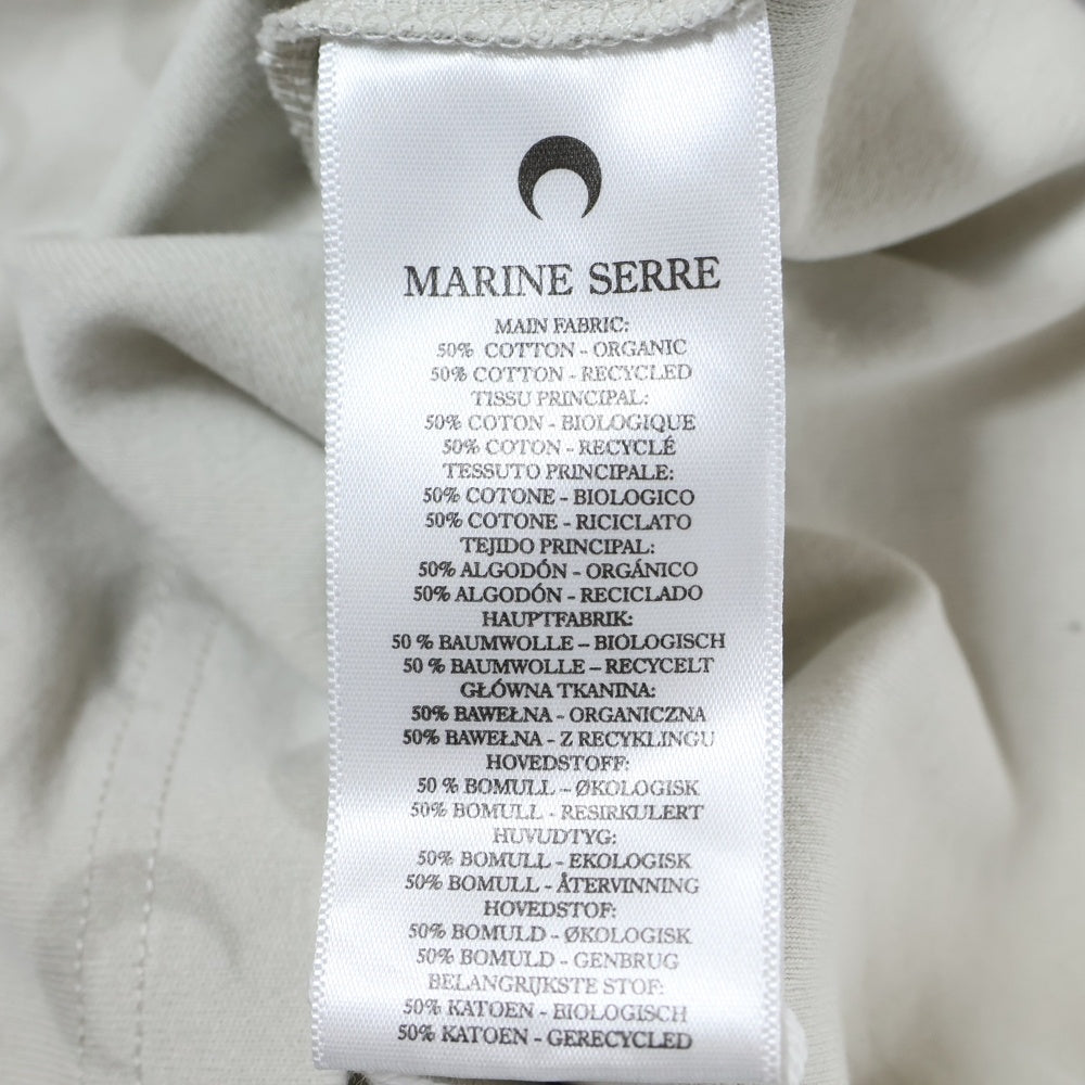 MARINE SERRE(マリーン セル) クルーネック半袖Tシャツカットソー グレー レディース