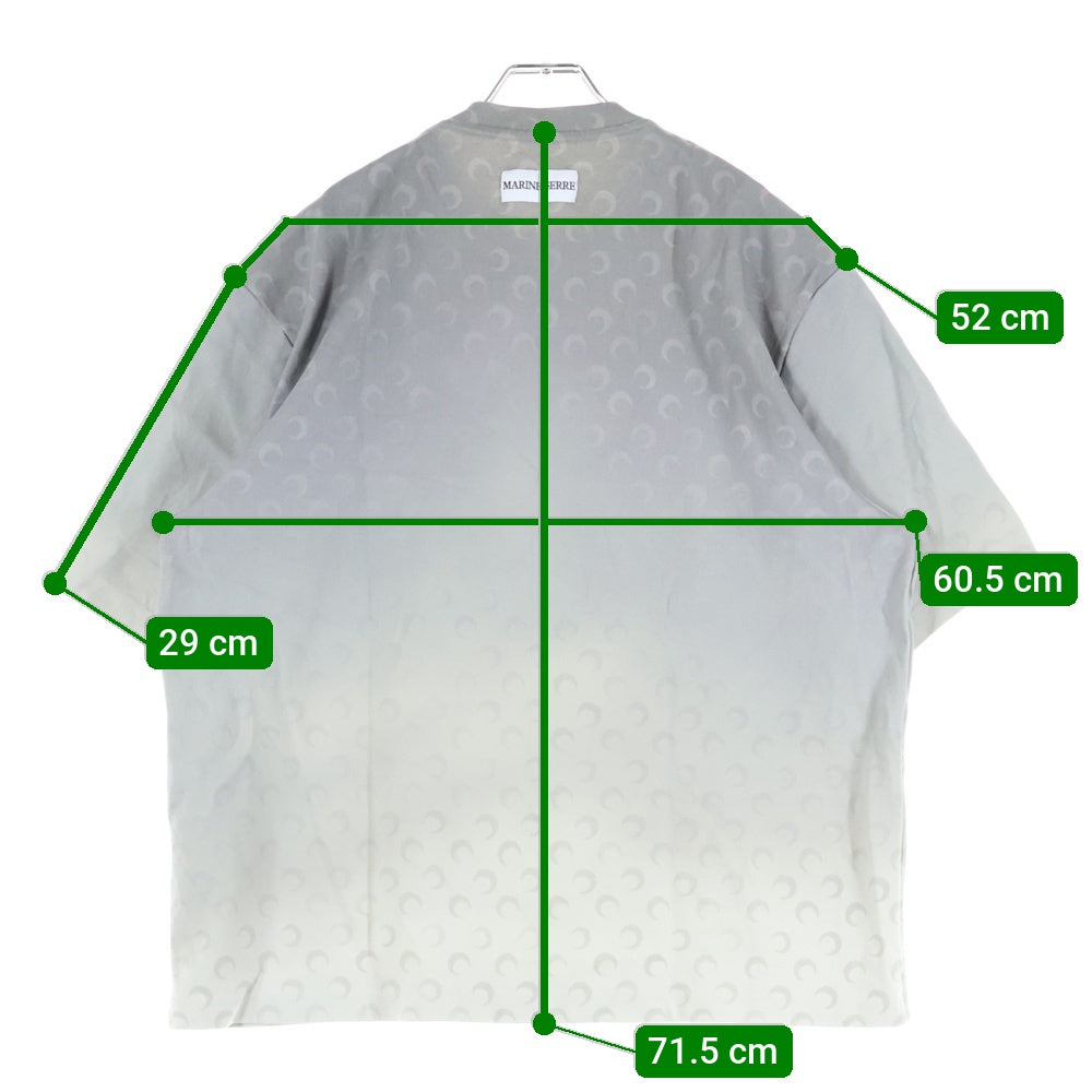 MARINE SERRE(マリーン セル) クルーネック半袖Tシャツカットソー グレー レディース