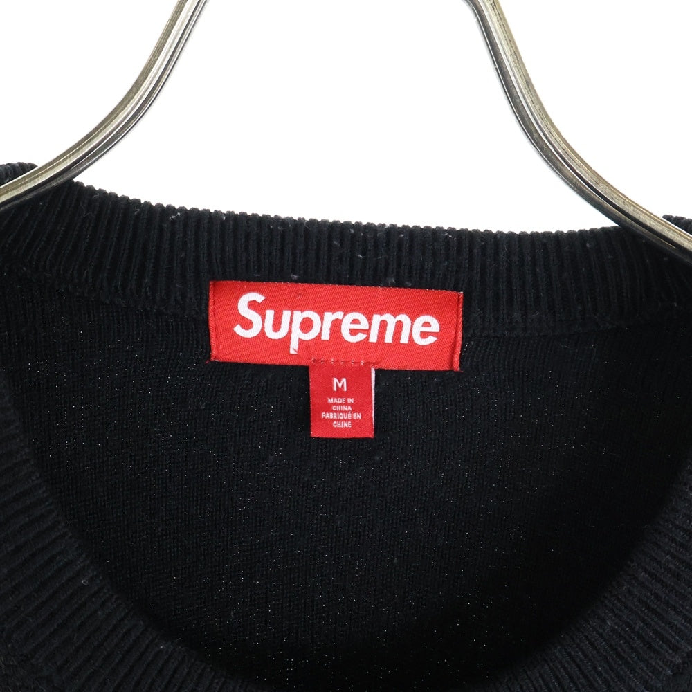 SUPREME(シュプリーム) 23AW American Psycho Sweater アメリカンサイコ グラフィックジャガード クルーネックニット セーター ブラック/レッド