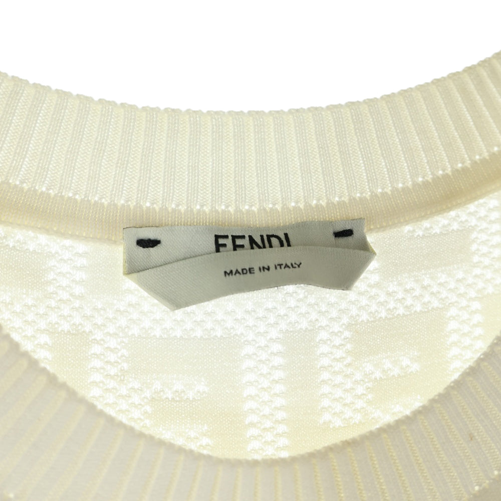 FENDI(フェンディ) インナー付き ズッカ柄 ニット半袖ワンピース