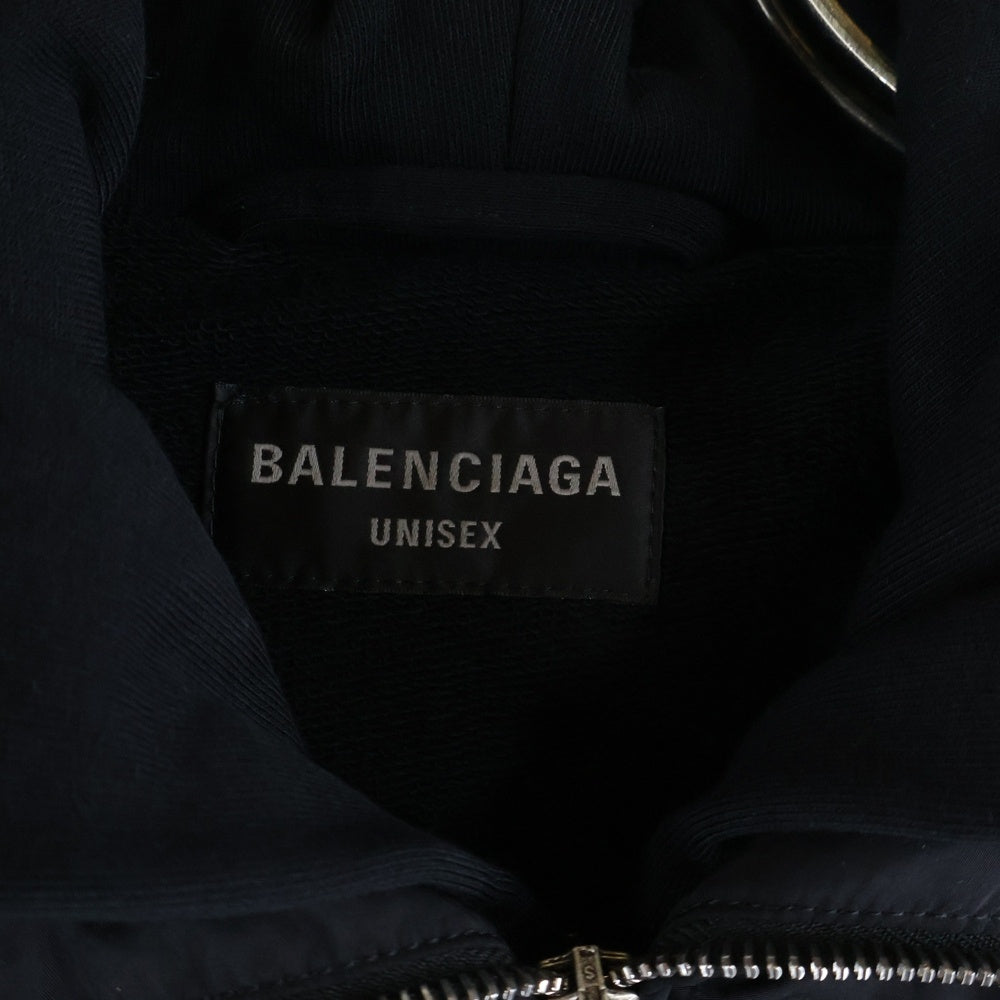 BALENCIAGA(バレンシアガ) 24SS Layered Track Jacket 773043 TNQ25 レイヤードフーディーナイロントラックジャケット ブラック