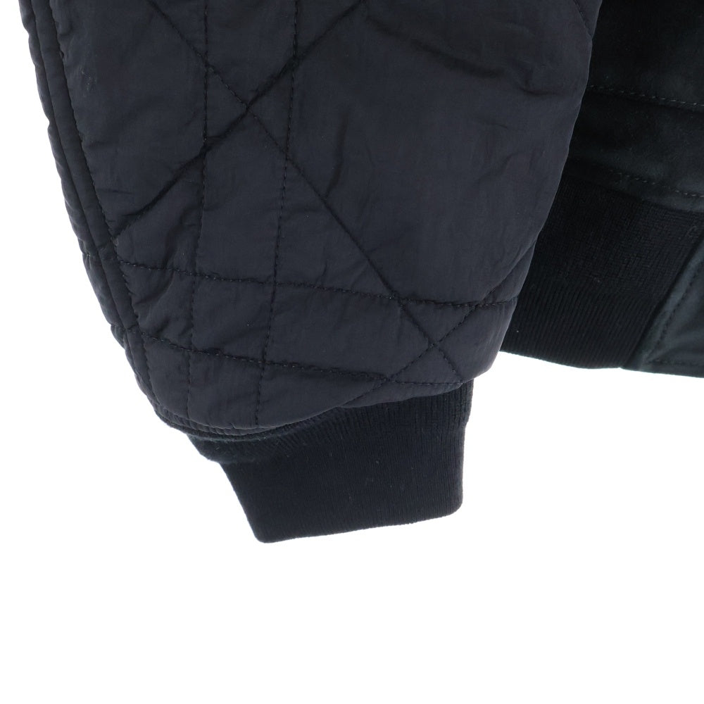 DIOR(ディオール) 23AW カナージュナイロン切替カーフスキンバーシティレザージャケット 343L419A0714 ブラック