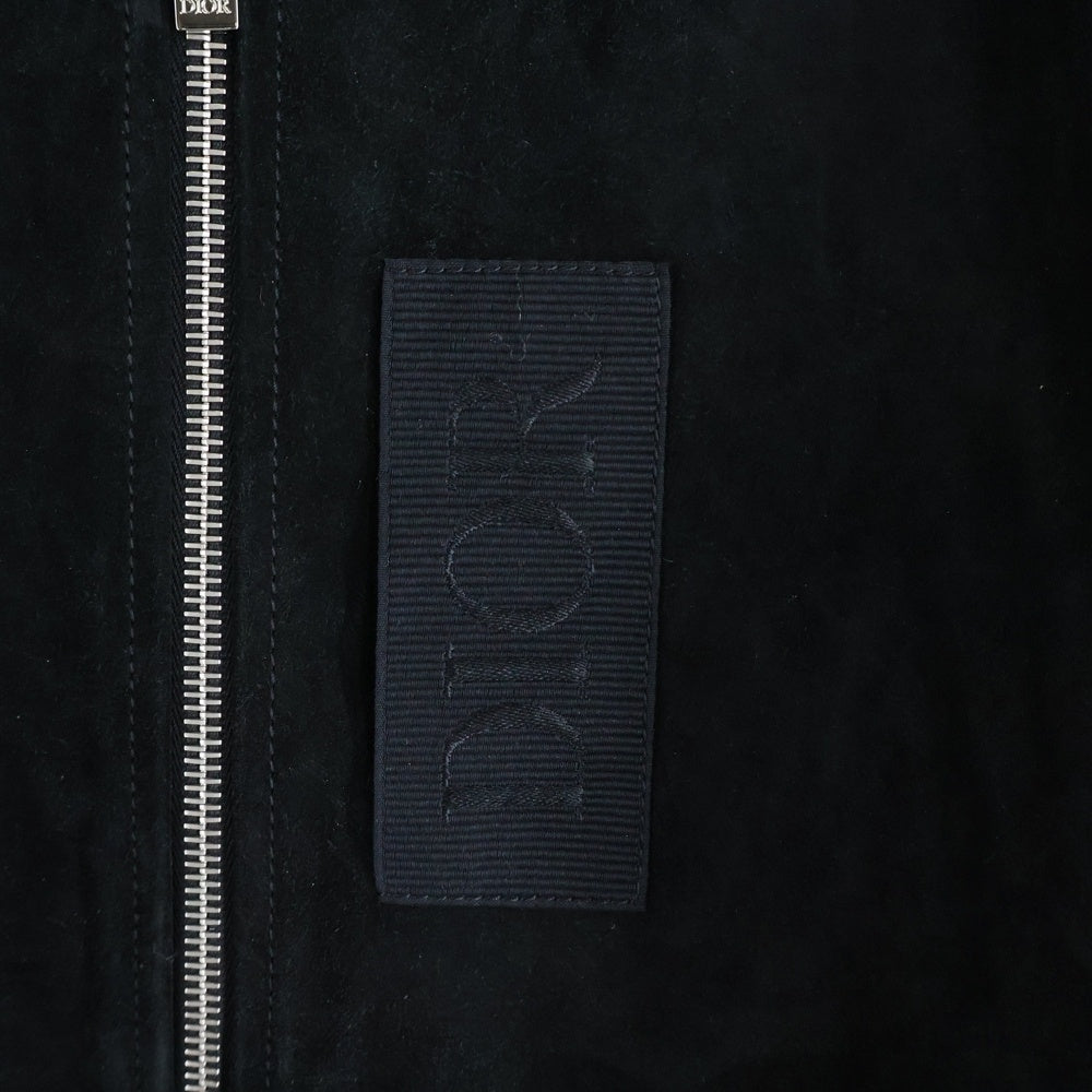 DIOR(ディオール) 23AW カナージュナイロン切替カーフスキンバーシティレザージャケット 343L419A0714 ブラック