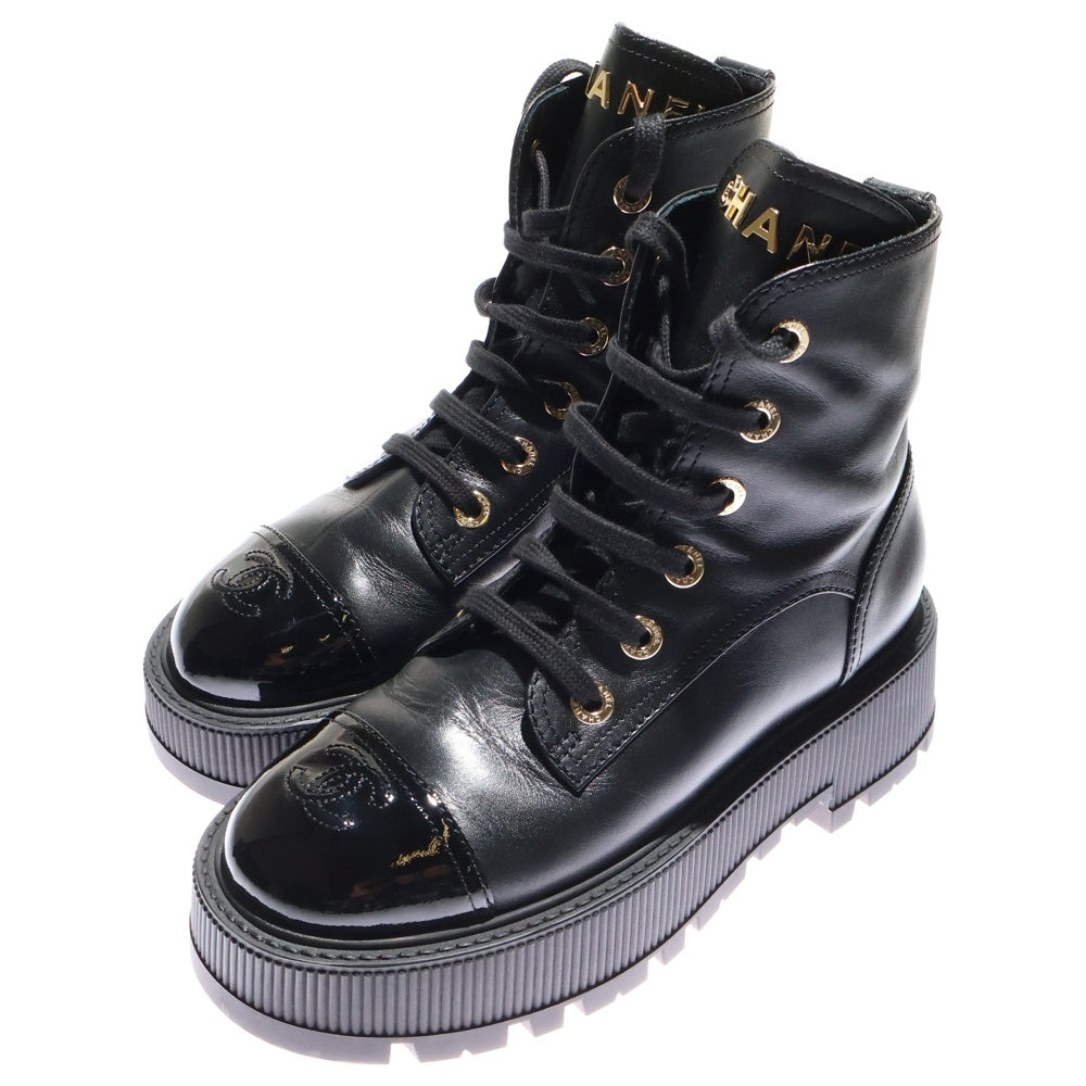 CHANEL(シャネル) CC LACE UP BOOT G45124 ココマーク レースアップ