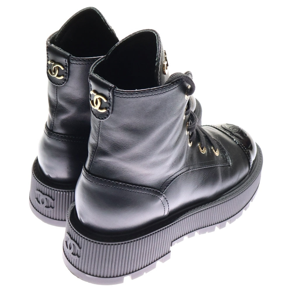 CHANEL(シャネル) CC LACE UP BOOT G45124 ココマーク レースアップ