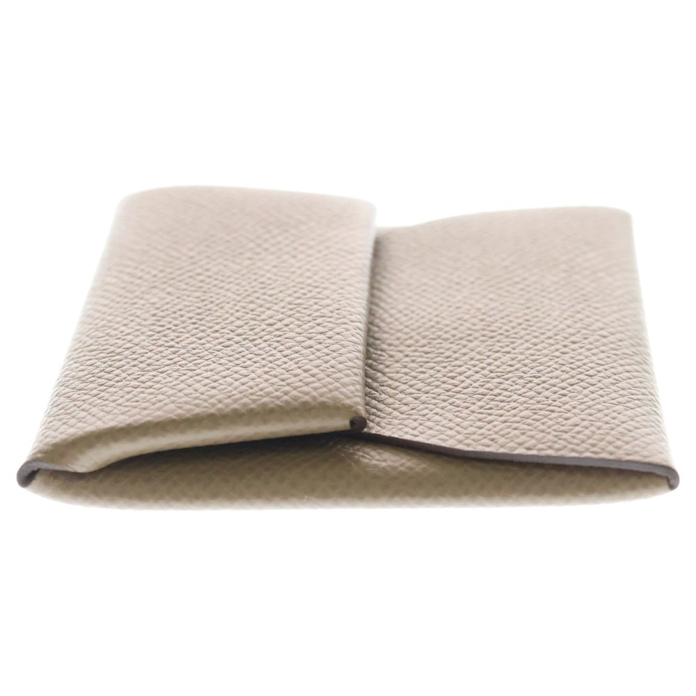 HERMES(エルメス) バスティア エプソン レザーコインケース 小銭入れ ゴールド D刻印 ブラウン