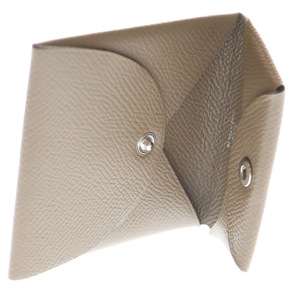 HERMES(エルメス) バスティア エプソン レザーコインケース 小銭入れ ゴールド D刻印 ブラウン