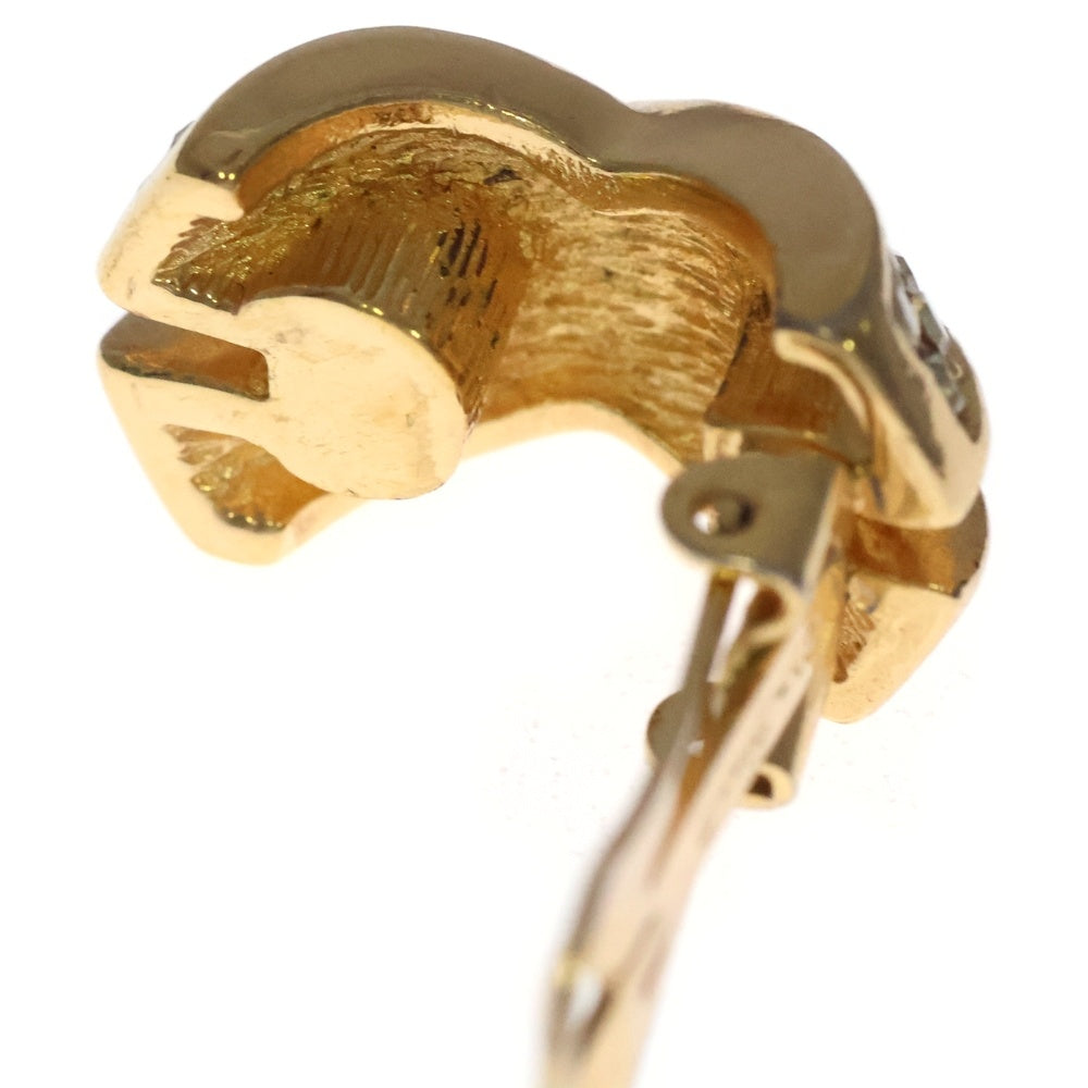 Christian Dior(クリスチャンディオール) クロスモチーフ ラインストーン ゴールド イヤリング ゴールド