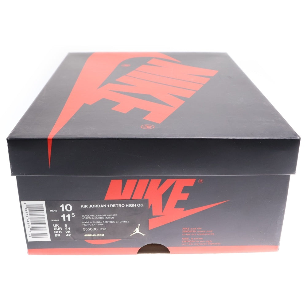 NIKE(ナイキ) AIR JORDAN 1 RETRO HIGH OG SHADOW エアジョーダン レトロ シャドウ ハイカットスニーカー ブラック/グレー US10/28cm 555088-013