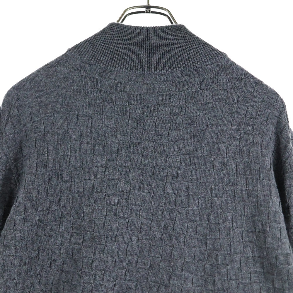 【高級デザイン】ルイヴィトン☆ダミエ柄ニットカーディガン ジップアップ 高級デザイン】ルイヴィトン☆ダミエ柄ニットカーディガン ジップアップ