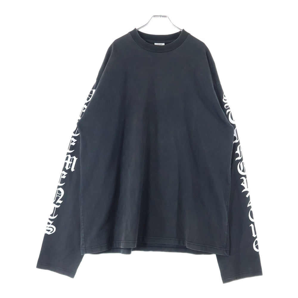 VETEMENTS(ヴェトモン) 16SS Arm Print L/S Tee アームプリント オーバーサイズ 長袖Tシャツ ブラック SS16TP14