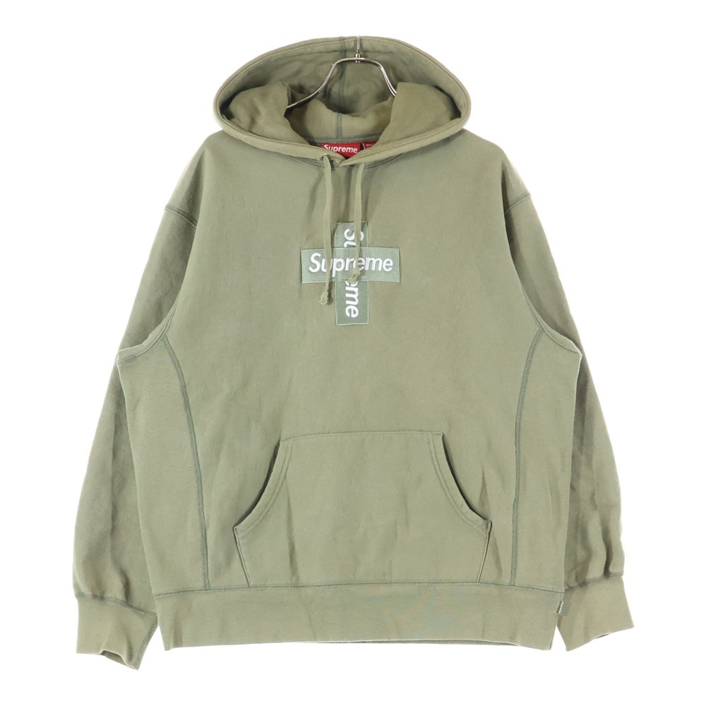 SUPREME(シュプリーム) 20AW Cross Box Logo Hoodie クロスボックスロゴ スウェットプルオーバーパーカー カーキ