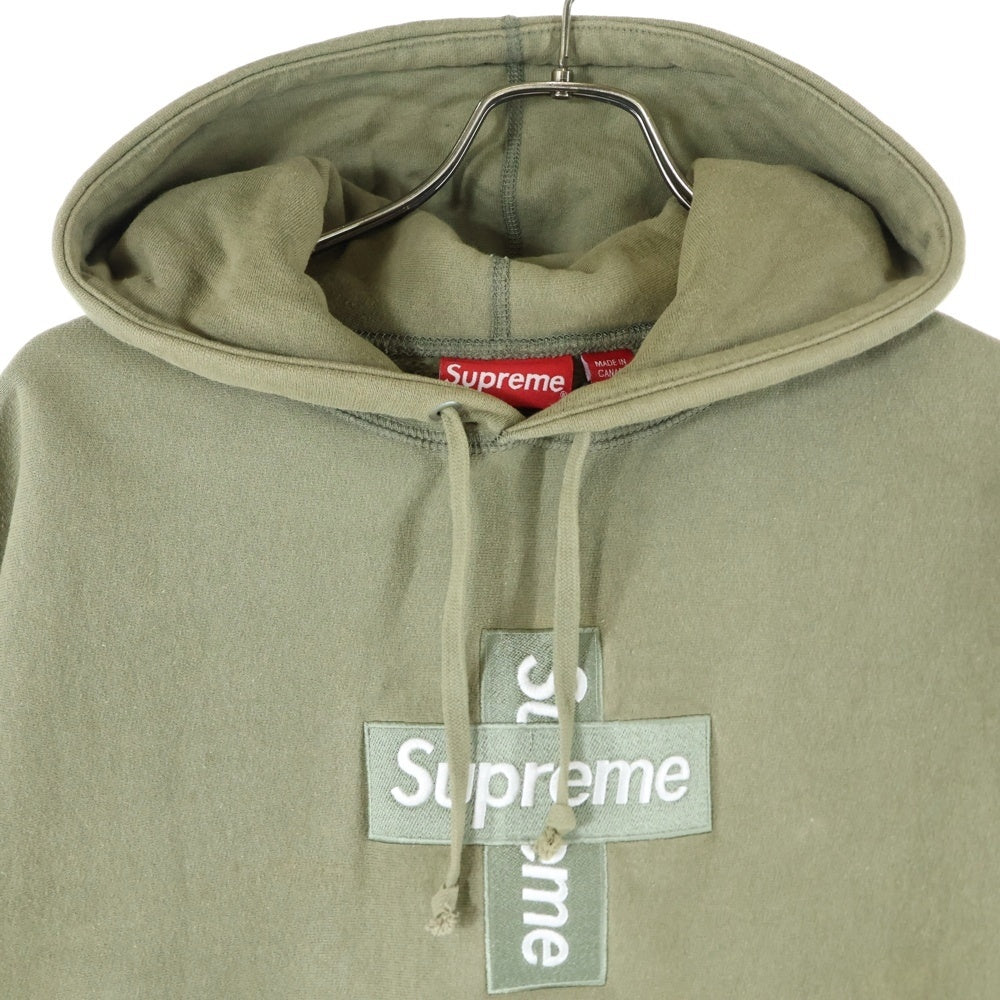 SUPREME(シュプリーム) 20AW Cross Box Logo Hoodie クロスボックスロゴ スウェットプルオーバーパーカー カーキ