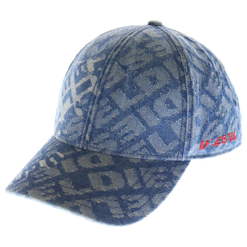 DIESEL(ディーゼル) ロゴ刺繍 デニムベースボールキャップ ブルー