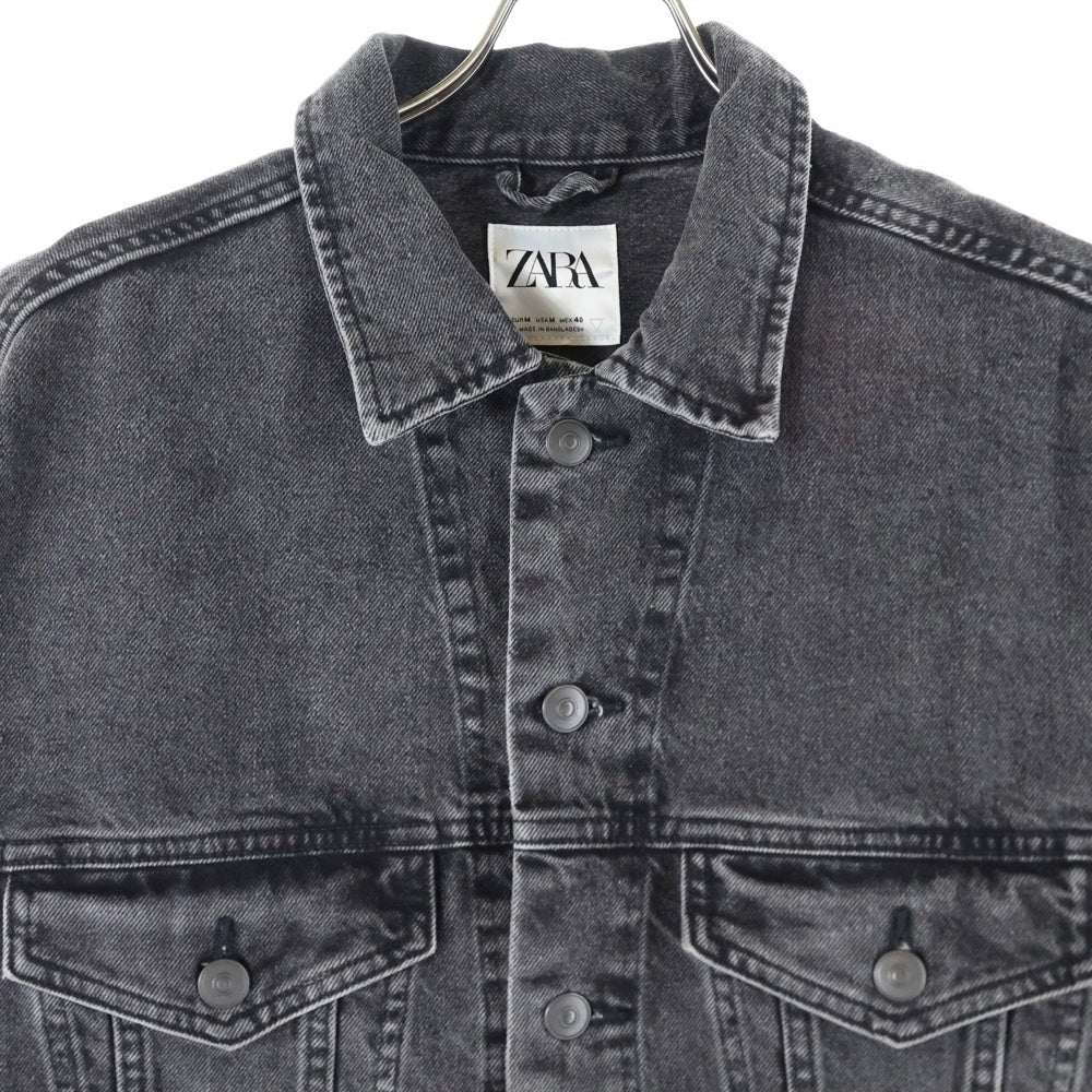 ZARA(ザラ) ウォッシュデニムジャケット トラッカージャケット ブラック