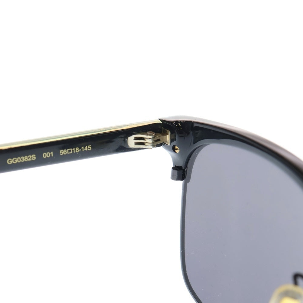 GUCCI(グッチ) スクエアフレーム メタルサングラス ブラック GG0382S