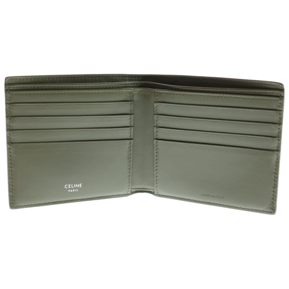 CELINE(セリーヌ) バイフォールド レザーウォレット 二つ折り財布 カーキ