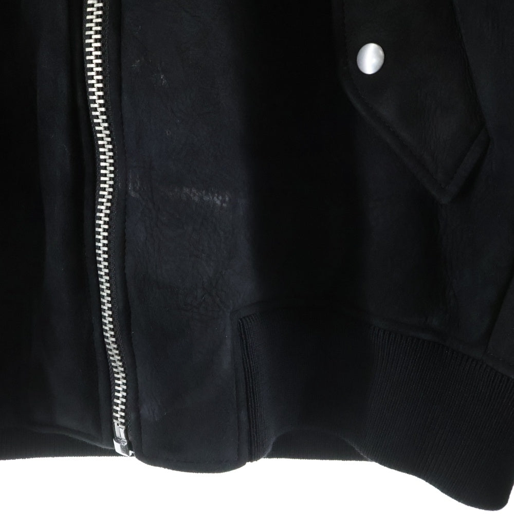 PRADA(プラダ) 21AW シープスキン ムートン ボンバージャケット ブラック UPW405 1ZXR