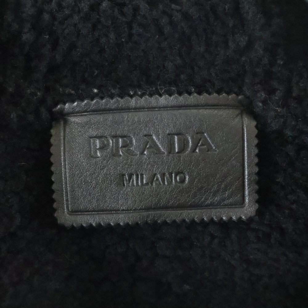 PRADA(プラダ) 21AW シープスキン ムートン ボンバージャケット ブラック UPW405 1ZXR