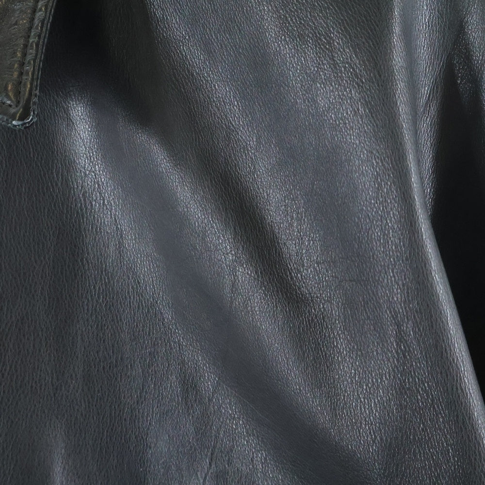 CHROME HEARTS(クロムハーツ) クロスボールボタン レザーカバーオールジャケット ブラック