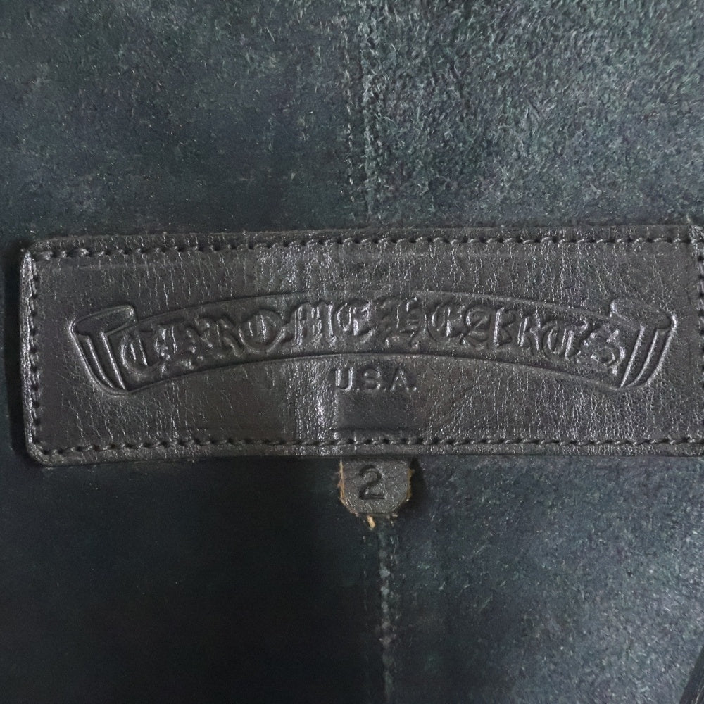 CHROME HEARTS(クロムハーツ) クロスボールボタン レザーカバーオールジャケット ブラック