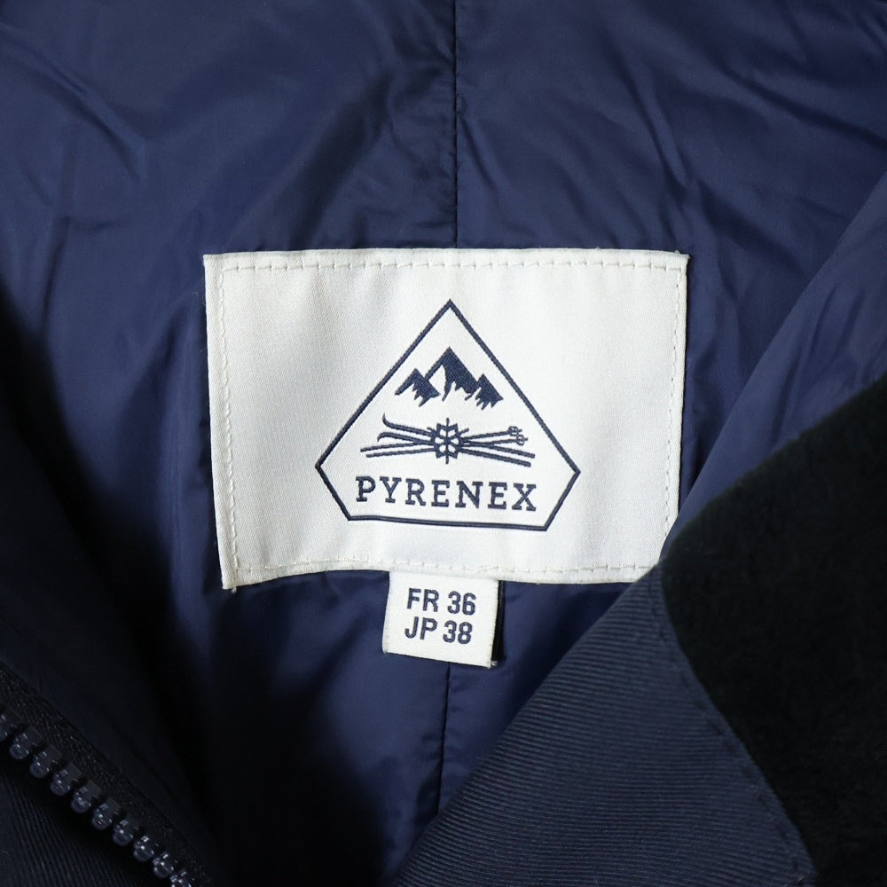 PYRENEX(ピレネックス) BORDEAUX ボルドー ファーフーデッド ナイロンダウンジャケット コート ネイビー HWK041